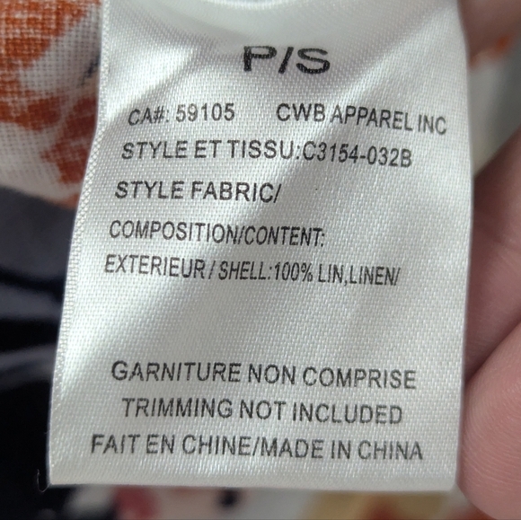 Charlie B Small 100% Linen Hi-Lo Dress Sleeveless Bold Floral Pristine - Picture 10 of 12